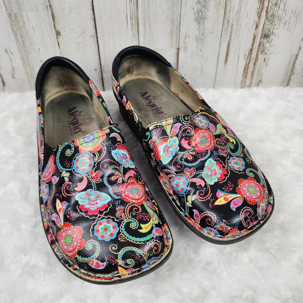 Alegria Colorful Floral Mules